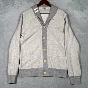 Rugby Ralph Lauren Sweater Mens Medium Gray Cotton Shawl Collar Cardigan
